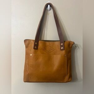 Elegant Tan Leather Tote Bag